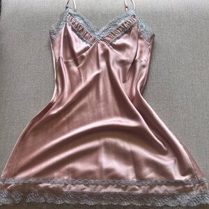 Victoria's Secret Blush Pink Satin Lace-Trim Slip
